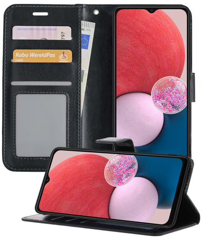 Samsung A13 5G Hoesje Bookcase Cover met Kaarthouder - Zwart