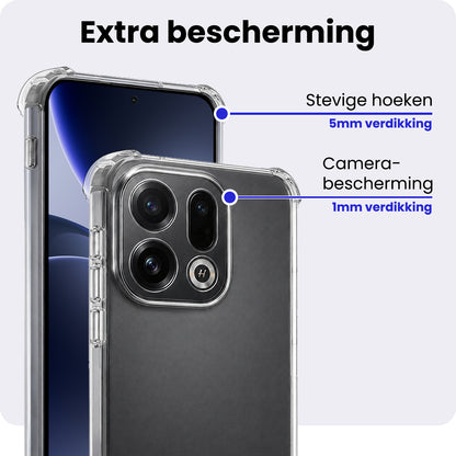 OPPO Find X9 Hoesje Shockproof Backcover Siliconen - Transparant