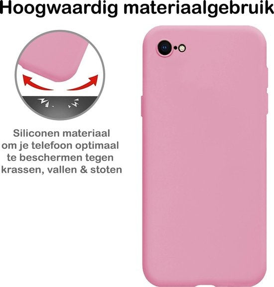 iPhone SE 2020 Hoesje Siliconen - Donkerroze