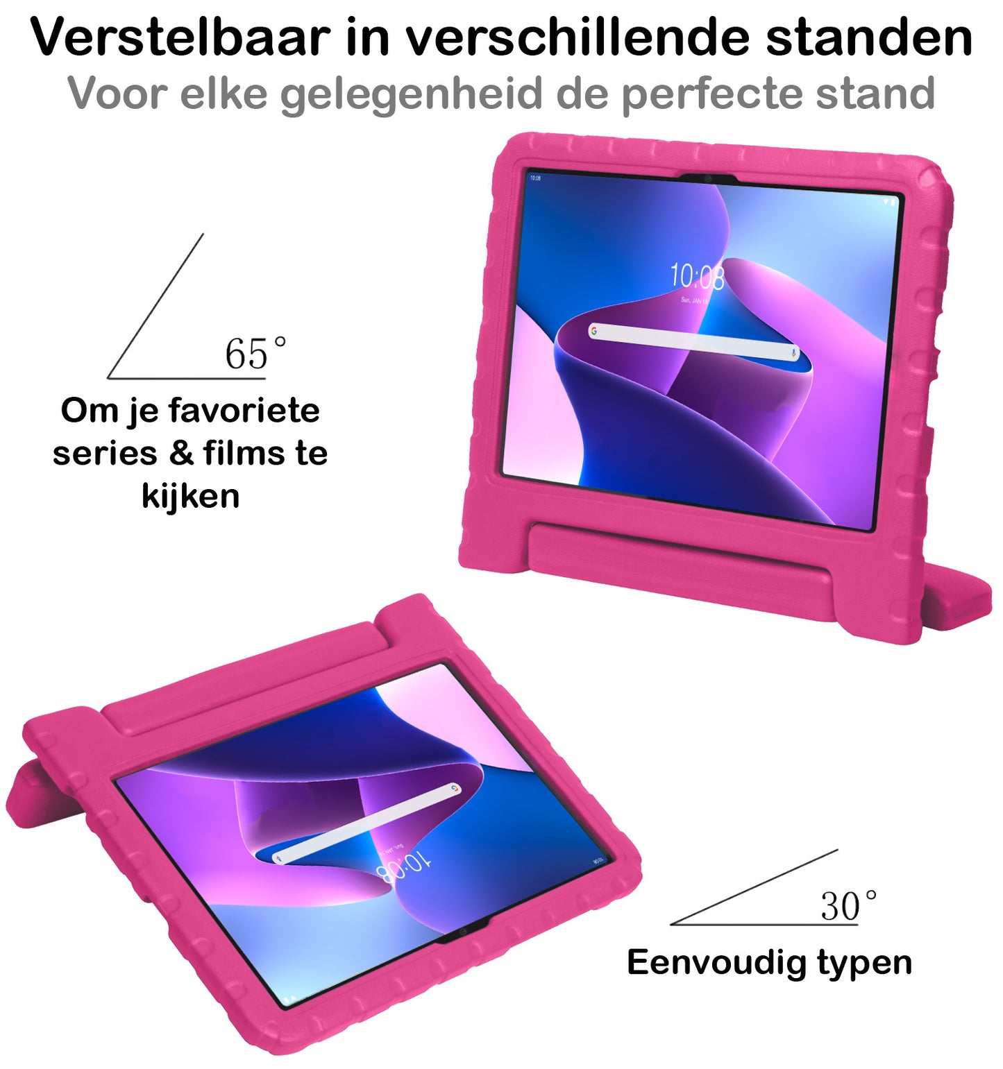 Lenovo Tab M10 Plus 3rd Gen Hoesje Kids Cover Bumper - Roze