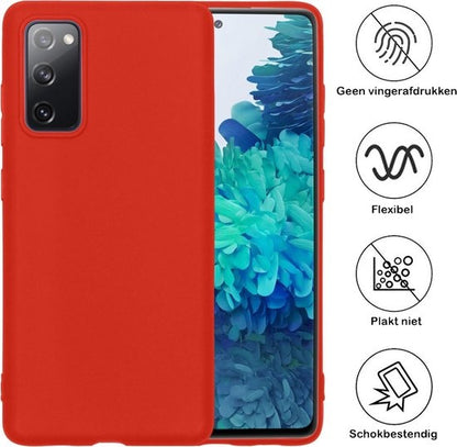 Samsung S20 FE Hoesje Siliconen Backcover Lichtgewicht - Rood