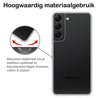 Samsung S22 Hoesje Siliconen Backcover Lichtgewicht - Transparant