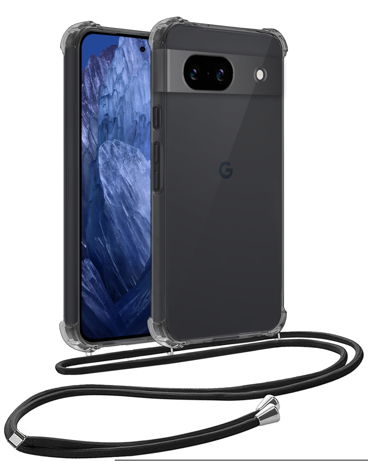 Google Pixel 8a Hoesje met Koord Siliconen - Transparant