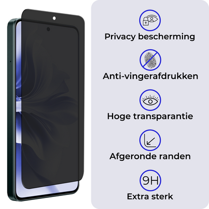 OPPO Reno 11F Screenprotector Gehard Glas - Privacy