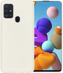 Samsung A21s Hoesje Siliconen Backcover Lichtgewicht - Wit