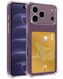 iPhone 18 Pro Max Hoesje Kaarthouder Backcover Shockproof - Transparant