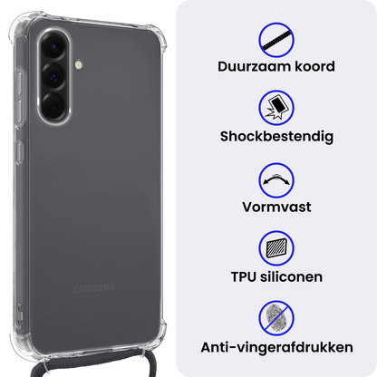 Samsung A56 Hoesje met Koord Backcover Shockproof - Transparant