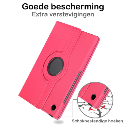 Samsung Galaxy Tab A8 Trifold Bookcase Hoes 360 Graden Draaibaar - Donkerroze