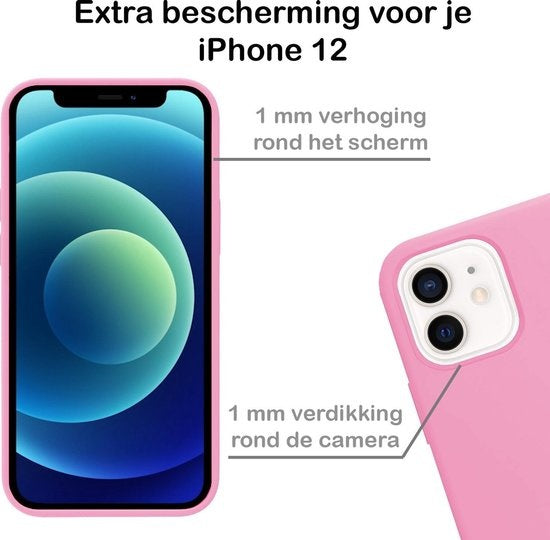 iPhone 12 Hoesje Siliconen - Lichtroze