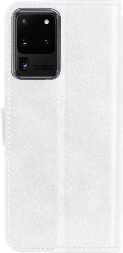 Samsung S20 Ultra Hoesje Bookcase Cover met Kaarthouder - Wit