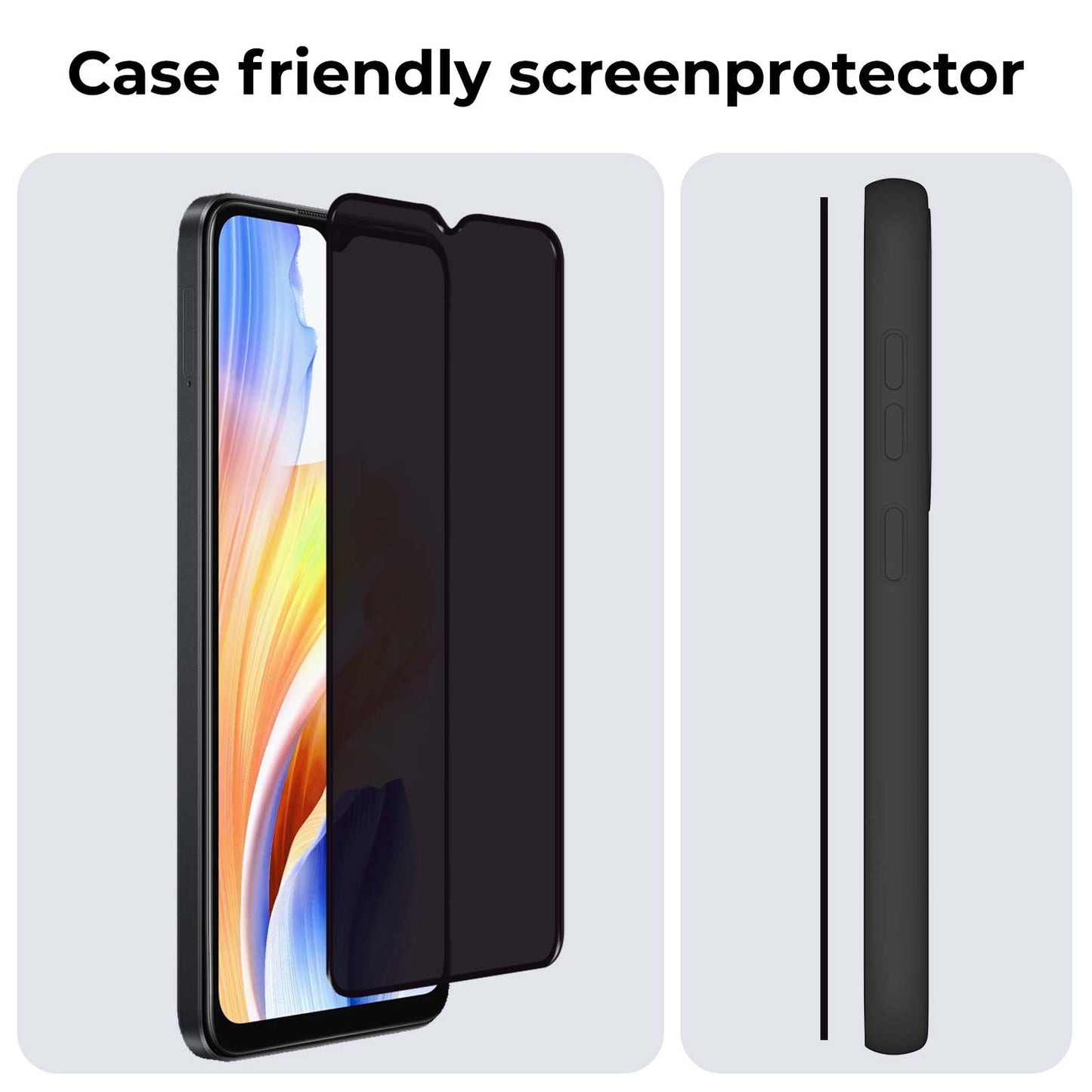 OPPO A38 Screenprotector Privacy Tempered Glass