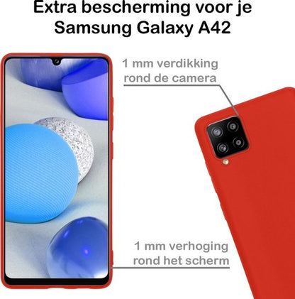Samsung A42 Hoesje Siliconen Backcover Lichtgewicht - Rood