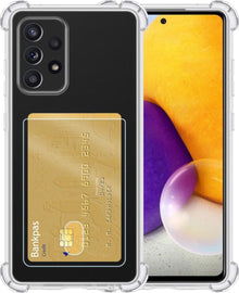 Samsung A72 Hoesje Kaarthouder Backcover Shockproof - Transparant
