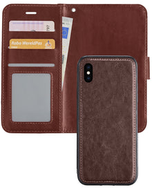 iPhone Xs Max Hoesje Bookcase Cover Uitneembaar - Bruin