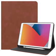 iPad 10.2 2021 Trifold Bookcase Luxe Hoes - Bruin