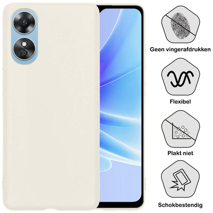 OPPO A17 Hoesje Siliconen Backcover Lichtgewicht - Wit