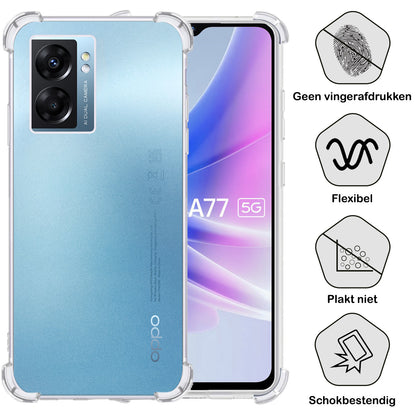 OPPO A77 Hoesje Shockproof Backcover Siliconen - Transparant