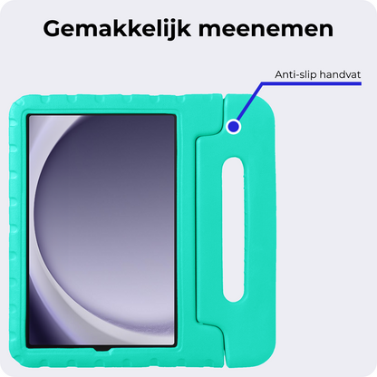 Samsung Galaxy Tab A9 Plus Kinderhoes Shockabsorberend Foam - Turquoise