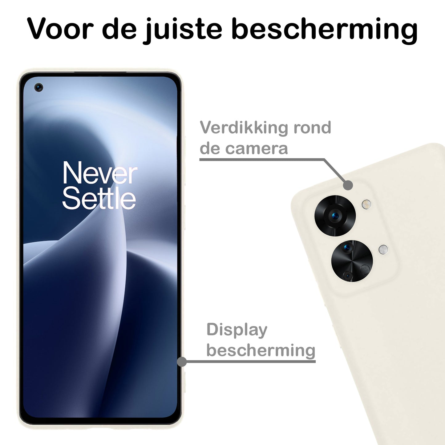 OnePlus Nord 2T Hoesje Siliconen - Wit