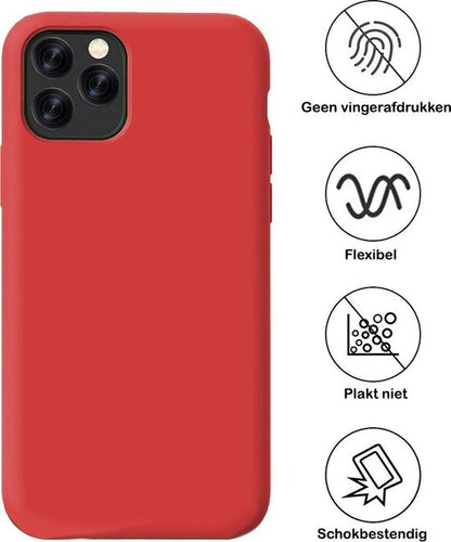 iPhone 11 Pro Hoesje Siliconen Backcover Lichtgewicht - Rood