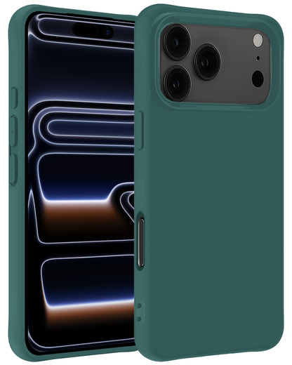 iPhone 17 Pro Max Hoesje Siliconen Backcover Lichtgewicht - Donkergroen