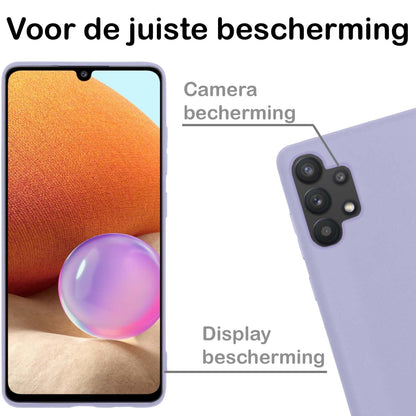 Samsung A32 4G Hoesje Siliconen Backcover Lichtgewicht - Lila