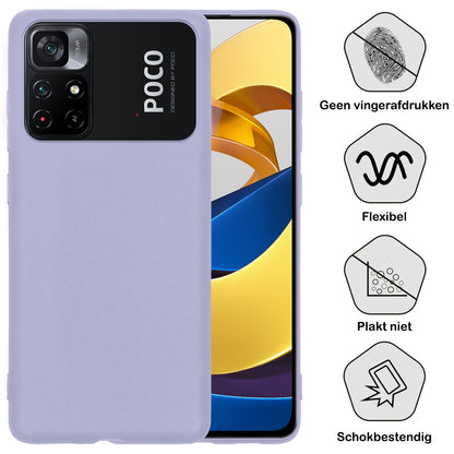 Poco M4 Pro 4G Hoesje Siliconen Backcover Lichtgewicht - Lila