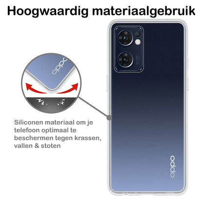 OPPO Find X5 Lite Hoesje Siliconen Backcover Lichtgewicht - Transparant