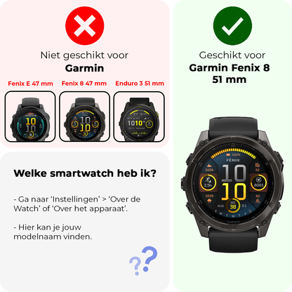 Screenprotector Geschikt voor Garmin Fenix 8 (51 mm) Screenprotector Glas Gehard Screen Cover - Screen Protector Geschikt voor Garmin Fenix 8 Screenprotector Tempered Glass