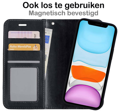 iPhone 11 Pro Max Hoesje Bookcase Cover Uitneembaar - Zwart