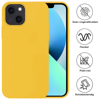 iPhone 13 Mini Hoesje Siliconen Backcover Lichtgewicht - Geel