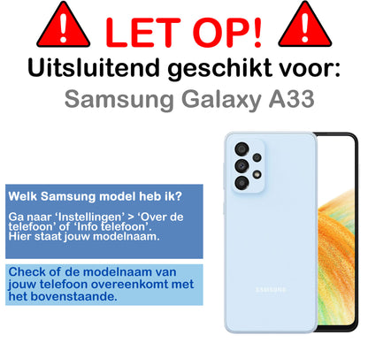 Samsung A33 Hoesje Bookcase Cover met Kaarthouder - Rood