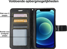 iPhone 12 Pro Hoesje Bookcase Cover met Kaarthouder - Zwart