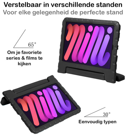 iPad Mini 6 Kinderhoes Shockabsorberend Foam - Zwart