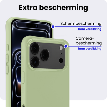iPhone 17 Pro Max Hoesje Siliconen Backcover Lichtgewicht - Groen