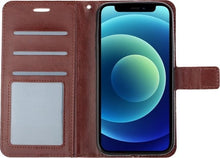 iPhone 12 Pro Max Hoesje Bookcase Cover met Kaarthouder - Bruin