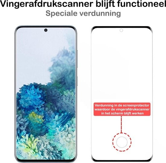 Samsung S20 Ultra Screenprotector Full Cover Tempered Glass