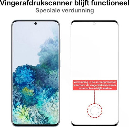 Samsung S20 Ultra Screenprotector Full Cover Tempered Glass