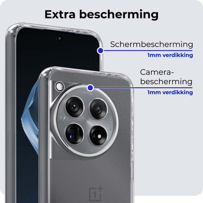 OnePlus 12 Hoesje Siliconen Backcover Lichtgewicht - Transparant