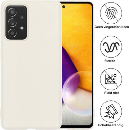 Samsung A72 Hoesje Siliconen Backcover Lichtgewicht - Wit