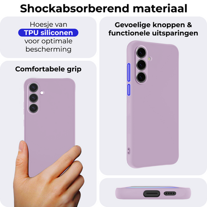 Samsung S24 FE Hoesje Siliconen Backcover Lichtgewicht - Lila