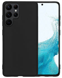 Samsung S22 Ultra Hoesje Siliconen Backcover Lichtgewicht - Zwart