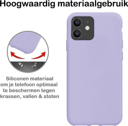 iPhone 11 Hoesje Siliconen Backcover Lichtgewicht - Lila