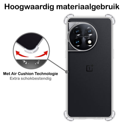 OnePlus 11 Hoesje Shockproof Backcover Siliconen - Transparant