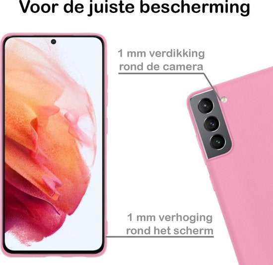 Samsung S21 Plus Hoesje Siliconen - Lichtroze