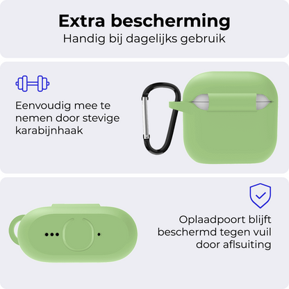 AirPods 4 Hoesje Siliconen Krasbestendig - Groen
