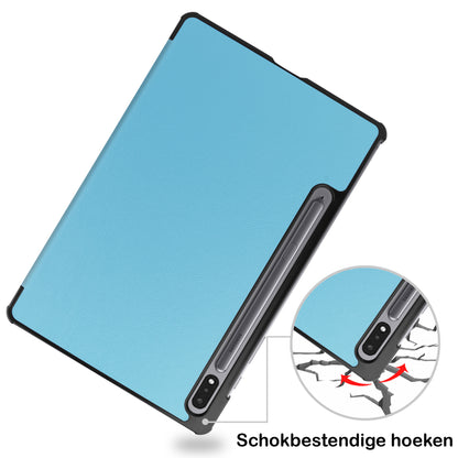 Samsung Galaxy Tab S8 Plus Trifold Bookcase Hoes - Lichtblauw