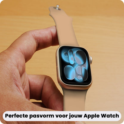 Apple Watch 1, 2, 3, 4, 5, 6, 7, 8, 9, 10, 11, SE - 42/44/45/46 mm Bandje Siliconen met verstelbare polsband - Walnoot