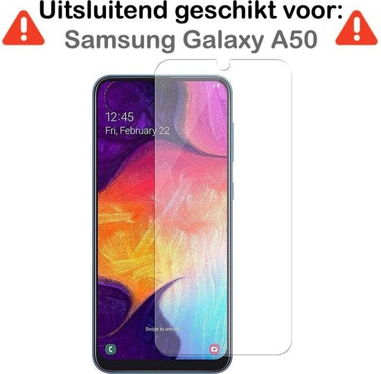 Samsung Galaxy A50 Screenprotector Full Cover Tempered Glass