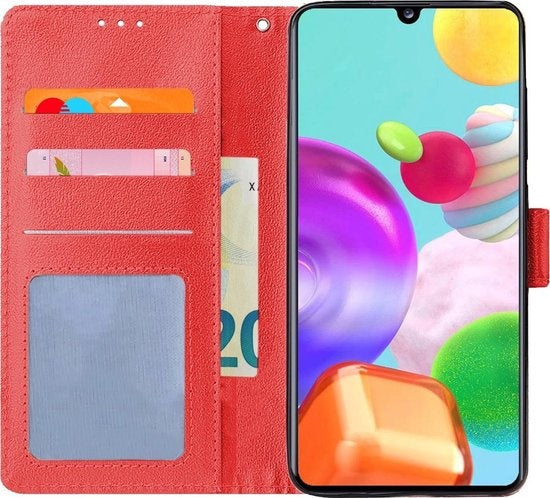 Samsung A41 Hoesje Book Case Kunstleer - Rood